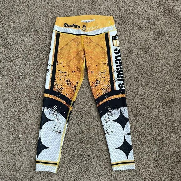 Biruba Pittsburg Steelers Football Athletic Leggings Pants One Size - Picture 1 of 4